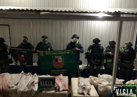 Trio é preso com duas toneladas de pescado ilegal na orla de Manaus 