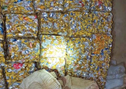 PF apreende grande quantidade de drogas em latinhas amassadas no Amazonas