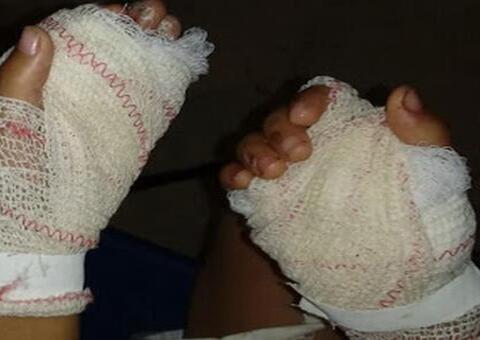  Vídeo chocante flagrou mãe jogando óleo quente no filho em Manaus