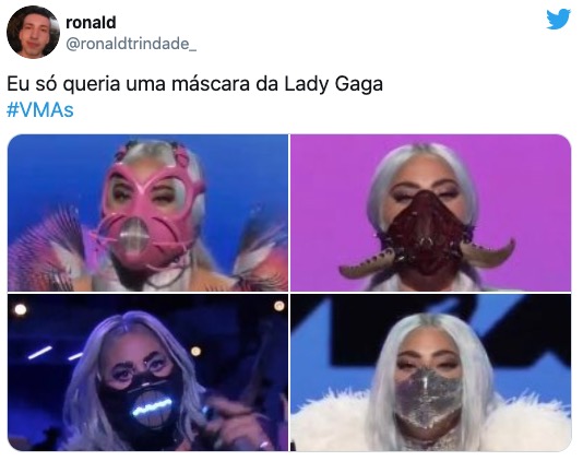 Lady Gaga surge com máscaras diferentonas no VMA 2020