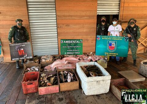 Polícia apreende 1.200 kg de pescado e quelônio ilegal no Amazonas