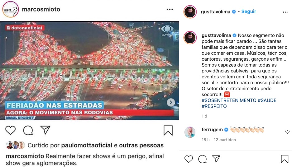 Gusttavo Lima pede a volta dos shows e gera polêmica