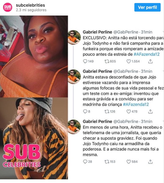 Anitta declara torcida para Jojo Todynho após boatos de briga com funkeira 