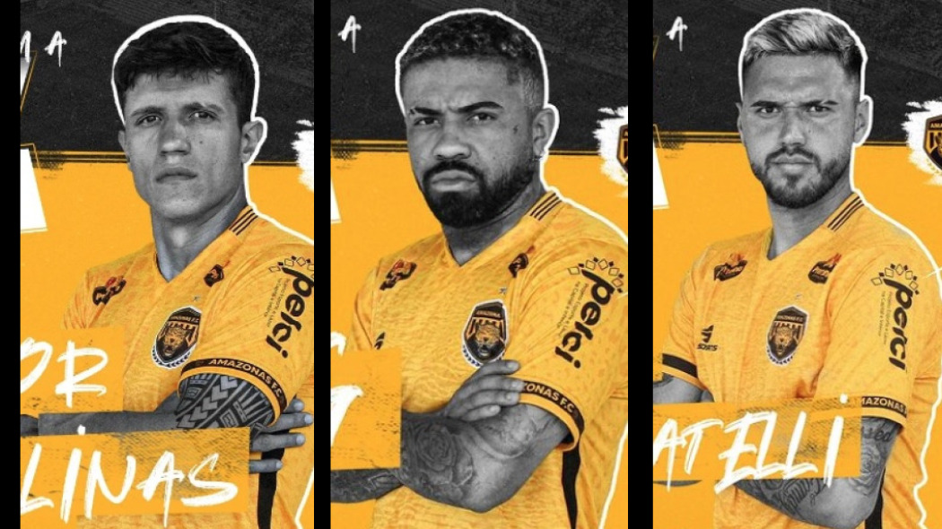 Amazonas FC anuncia contratação de zagueiro, meio-campista e atacante