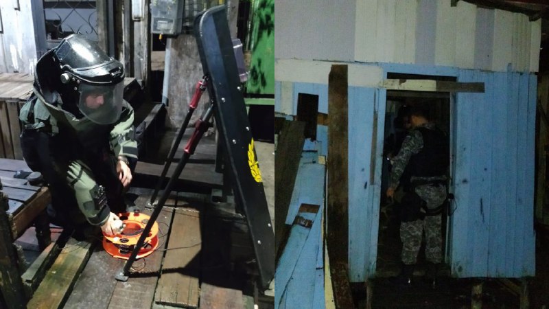 Dupla é presa com explosivos e armas em casa em Manaus
