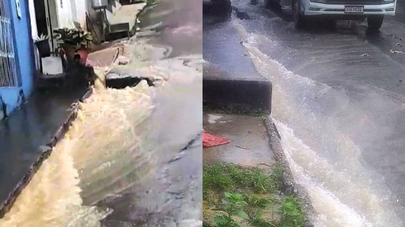 Tubulação estoura e deixa casas alagadas em Manaus; vídeo