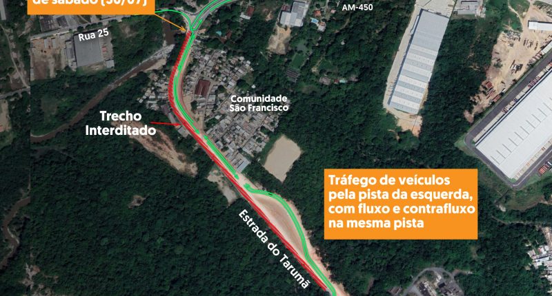 Estrada do Tarumã será interditada em Manaus; saiba como ficará o trânsito