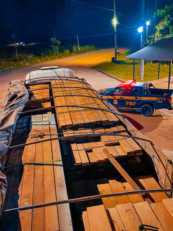 Caminhoneiro é preso com carga de madeira ilegal na BR-319