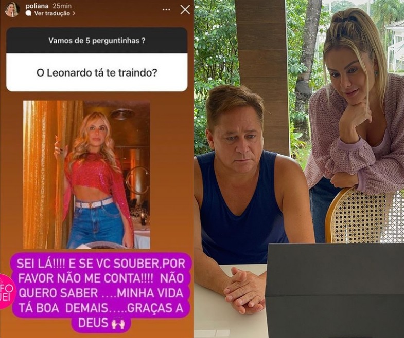 Mulher de Leonardo diz que não quer saber se está sendo traída
