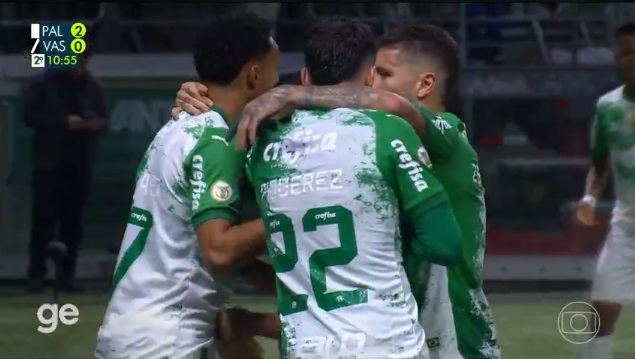 Vasco perde de 2 a 0 para o Palmeiras no Brasileirão