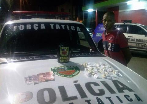 Força Tática prende acusado de tráfico