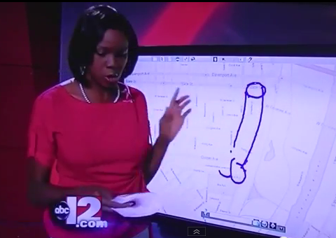 Ao rabiscar mapa, repórter forma um pênis e bomba na internet