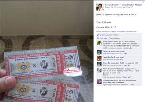 Venda superfaturada de ingressos do Nacional no Facebook revolta torcedores