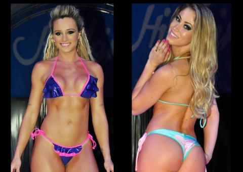 Juju Salimeni e Carol Narizinho mostram corpo sarado em desfile de moda fitness