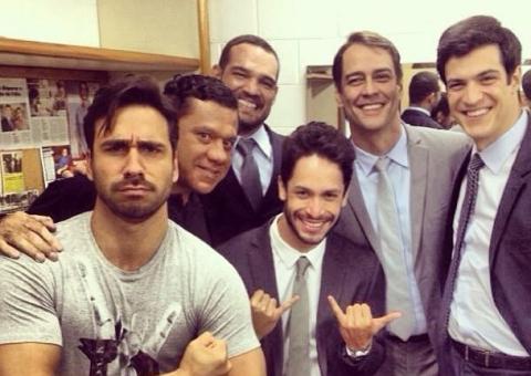  Julio Rocha posa com Mateus Solano e Marcello Antony: 'galãs da Globo'