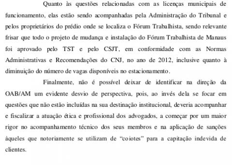 Troca de farpas entre TRT, Amatra e OAB-Am revela locação irregular de imovel e até "coiotes" atuando no Fórum Trabalhista
