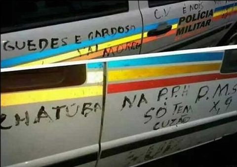 Pichadores acertam o carro da polícia e acabam se dando muito mal com sua 'arte'