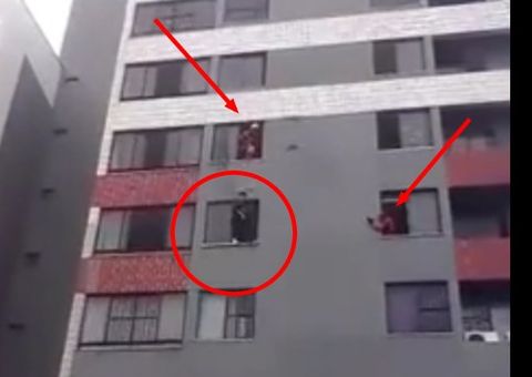 Bombeiro evita suicídio de mulher usando tática espetacular