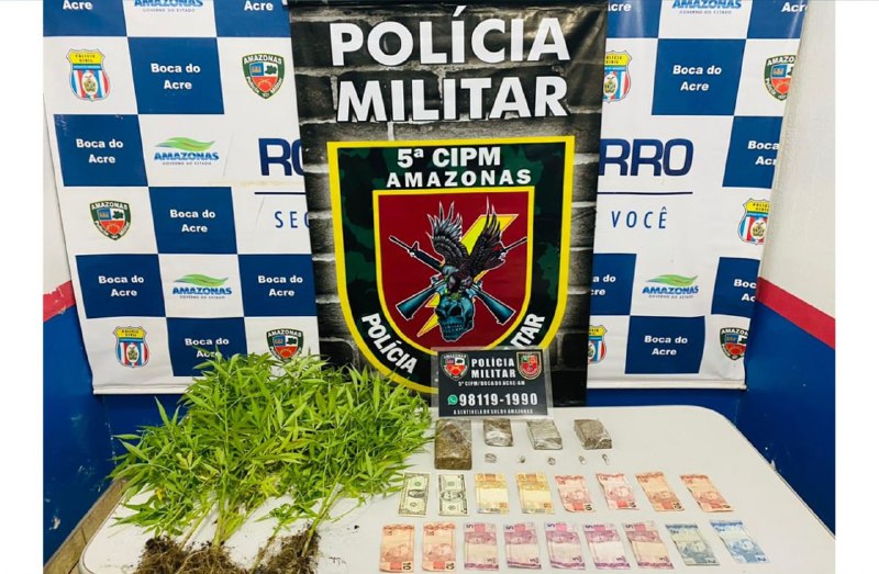 Homem é preso com tabletes e mudas de maconha no Amazonas