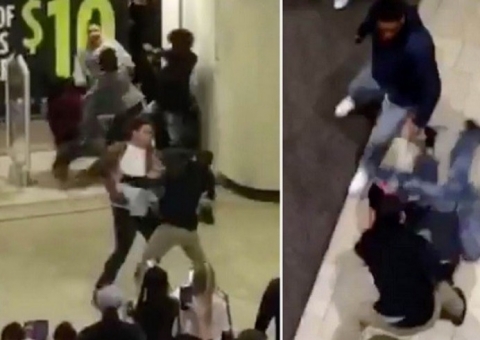 Black Friday termina em pancadaria em shopping. Vídeo