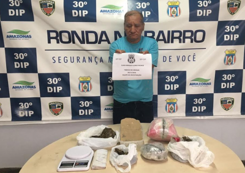 Idoso é preso em flagrante por tráfico de drogas em Manaus