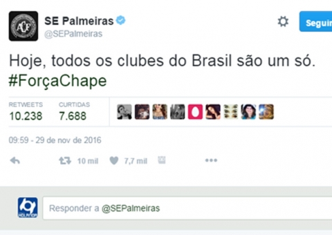  Clubes brasileiros prestam solidariedade à Chape