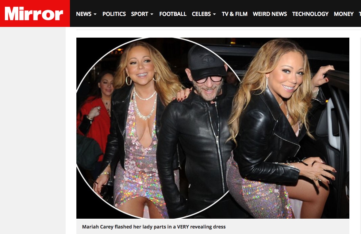 Sem calcinha, Mariah Carey acaba mostrando demais em vestido cavado