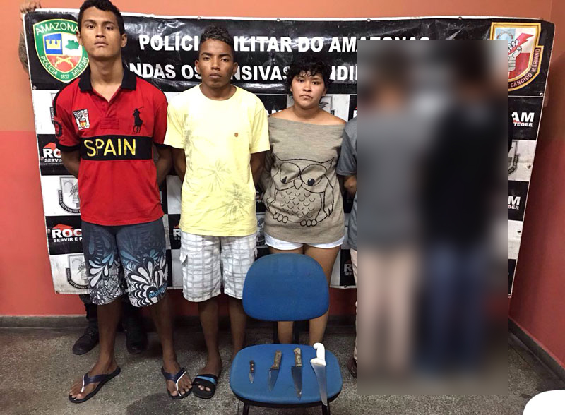 Grupo de novinhos é flagrado tentando assaltar micro-ônibus em Manaus