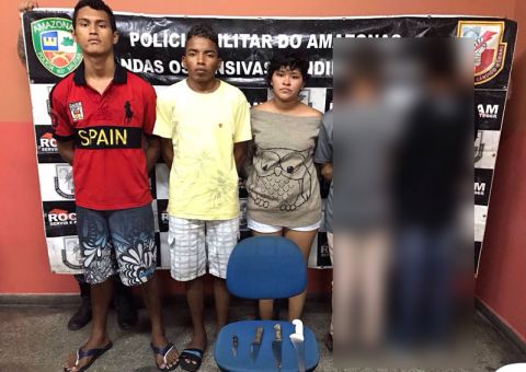 Grupo de novinhos é flagrado tentando assaltar micro-ônibus em Manaus