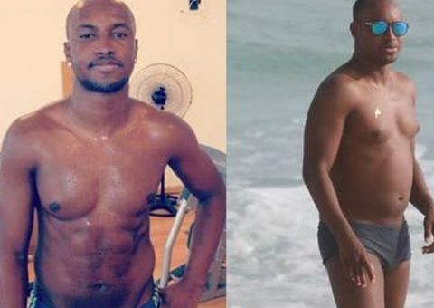 Thiaguinho é fotografado só de sunga e surpreende com barriguinha saliente