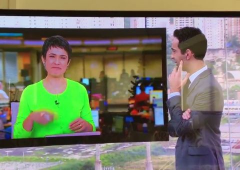 César Tralli chama Sandra Annenberg de Fátima e cai na gargalhada ao vivo