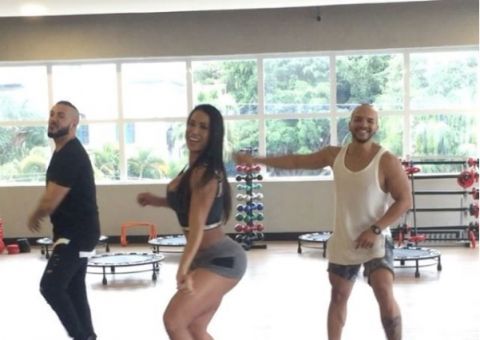 Gracyanne Barbosa divulga vídeo dançando axé com Belo 