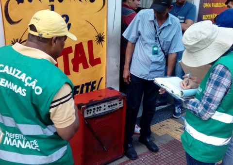 Operação reduz poluição sonora no comércio do Centro de Manaus