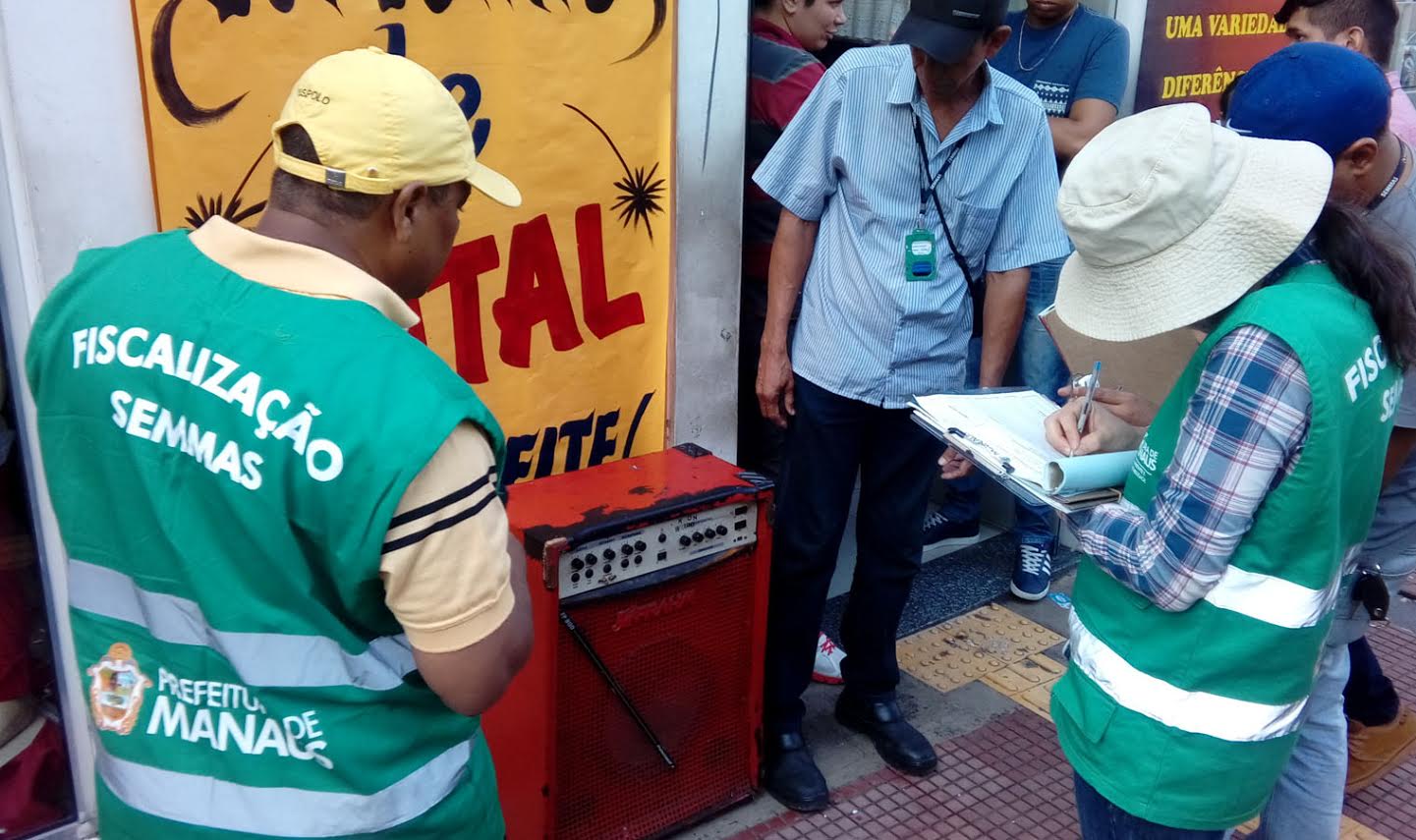 Operação reduz poluição sonora no comércio do Centro de Manaus