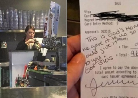 Garçonete grávida ganha gorjeta de R$ 3 mil