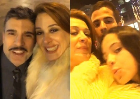 Cláudia Raia festeja os 50 anos muito bem acompanhada em Paris