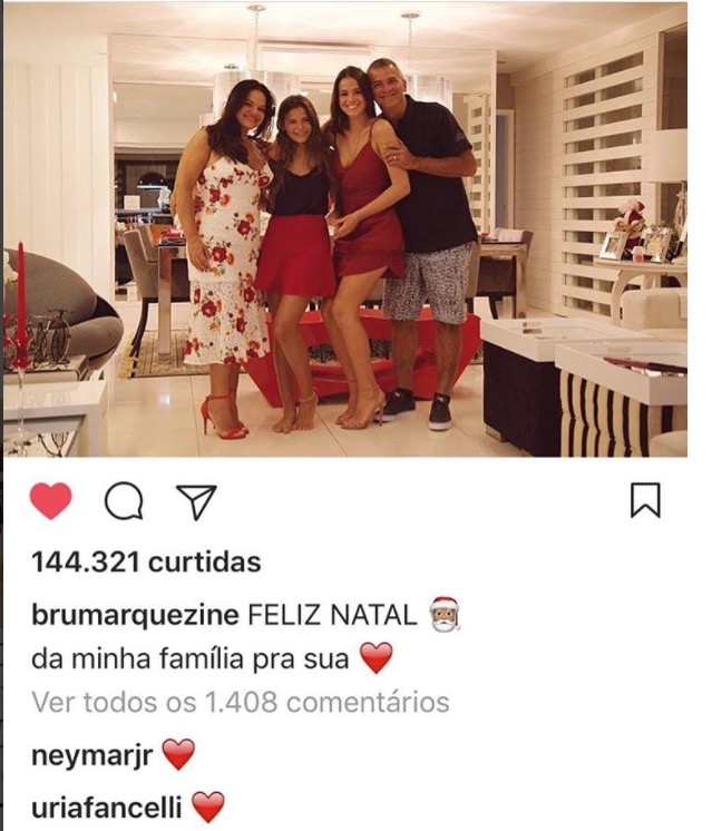 Natal de Bruna e Neymar foi separado mas o réveillon promete