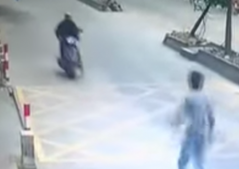 Vídeo: Homem dá voadora em bandido durante a fuga