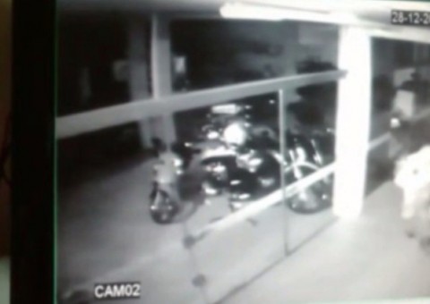 Vídeo mostra ladrão quebrar porta de vidro para roubar loja e o pior acontece