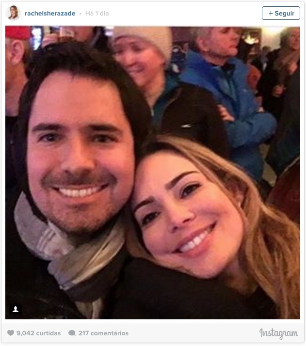 Rachel Sheherazade vira o ano ao lado de seu novo amor