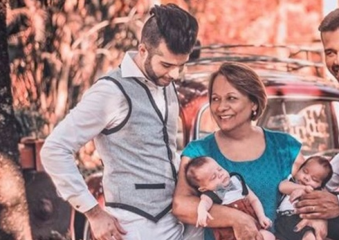 Mãe 'empresta' barriga para filho e marido dele terem gêmeos