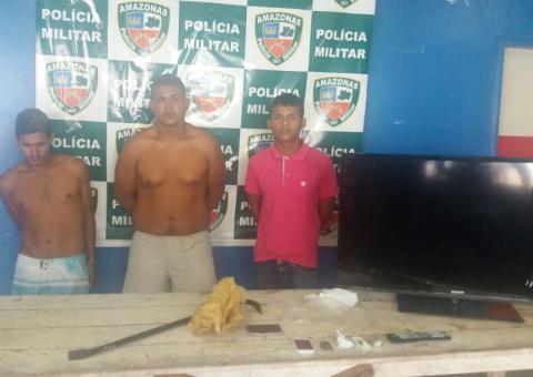 Trio é preso por roubo e tráfico no Amazonas