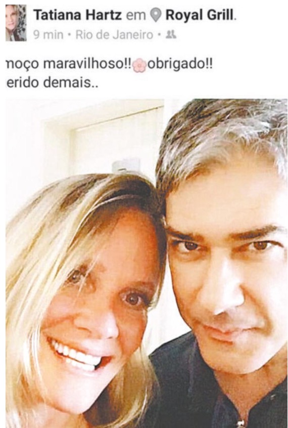William Bonner almoça com amiga ‘Moço maravilhoso!’