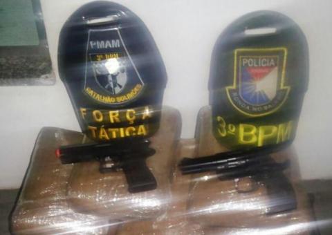 11kg de drogas e armas são encontrados em barco no AM