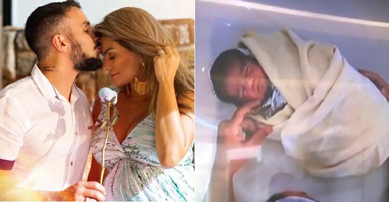 Kelly Key comemora nascimento do terceiro filho com transmissão do parto ao vivo