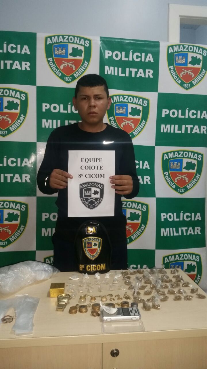 Homem é preso por tráfico de drogas em Manaus