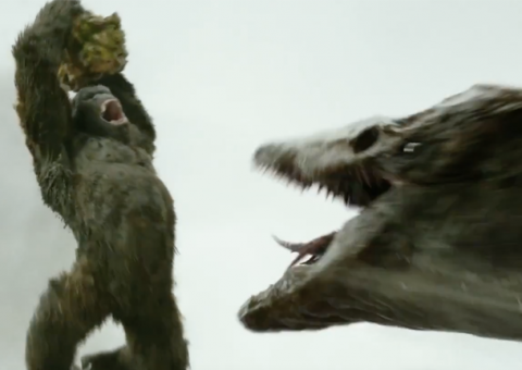 King Kong enfrenta monstro em novo clipe de A Ilha da Caveira