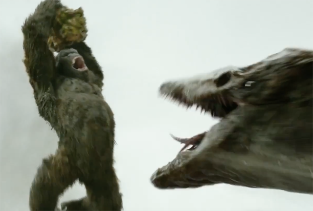 King Kong enfrenta monstro em novo clipe de A Ilha da Caveira