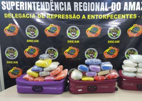 Trio é preso após tentar embarcar com 40 kg de drogas em aeroporto de Manaus