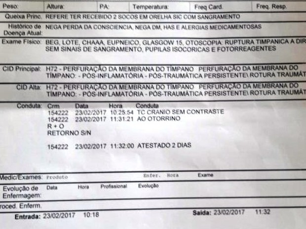 Aluno tem tímpano rompido após levar socos de 'ex' em escola 